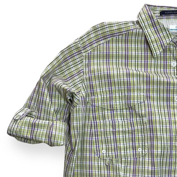 COLUMBIA Super Bonehead Roll Tab Sleeve Shirt Omni Shade Back Vent Plaid XL - Picture 6 of 13